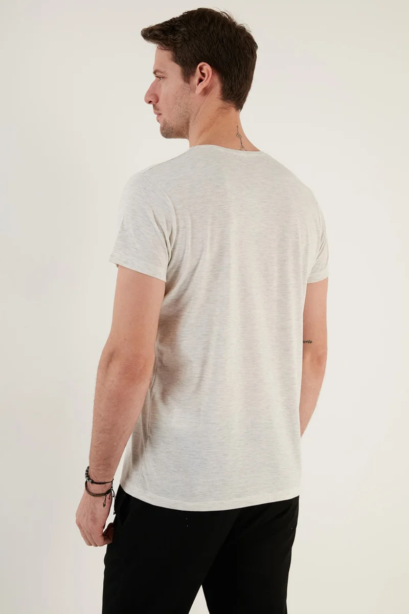 Buratti Text Printed Crew Neck Cotton Slim Fit T Shirt Men's T Shirt 541STORYTELLER