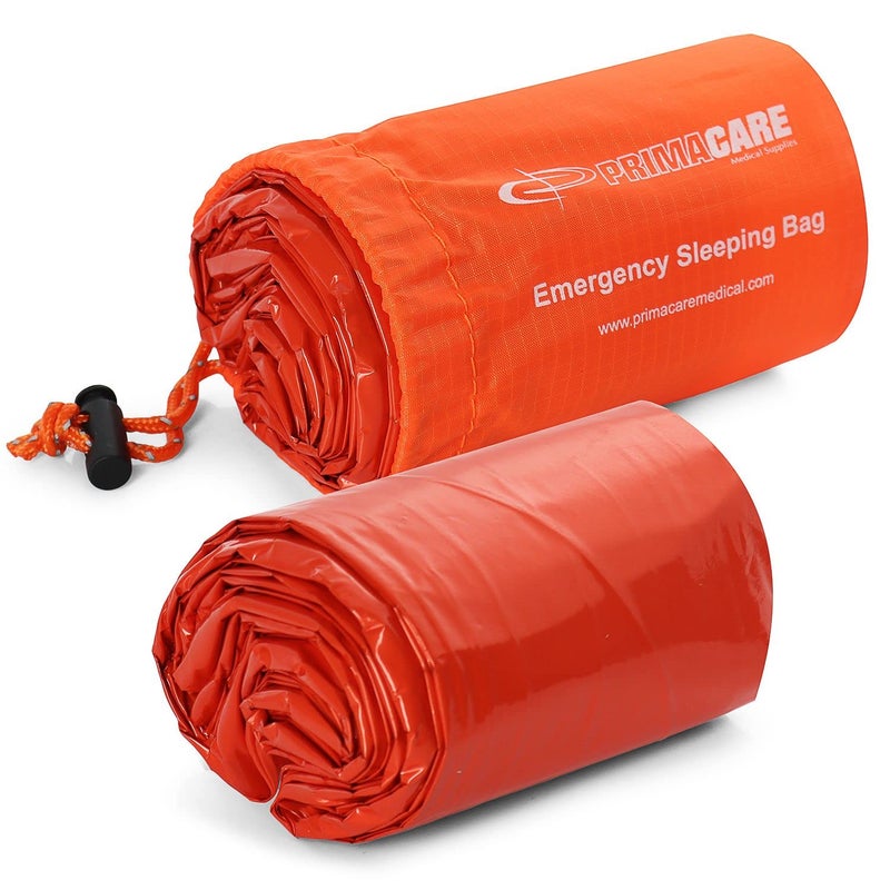 PRIMACARE CB-3684 حقيبة نوم طارئة للبقاء – بطانية/خيمة مايلار تستخدم في حالات الطوارئ، التخييم، المشي، الصيد، الماراثونات، في الهواء الطلق، ومثالية لمجموعات الإسعافات الأولية الطبية، للبالغين - Image 1