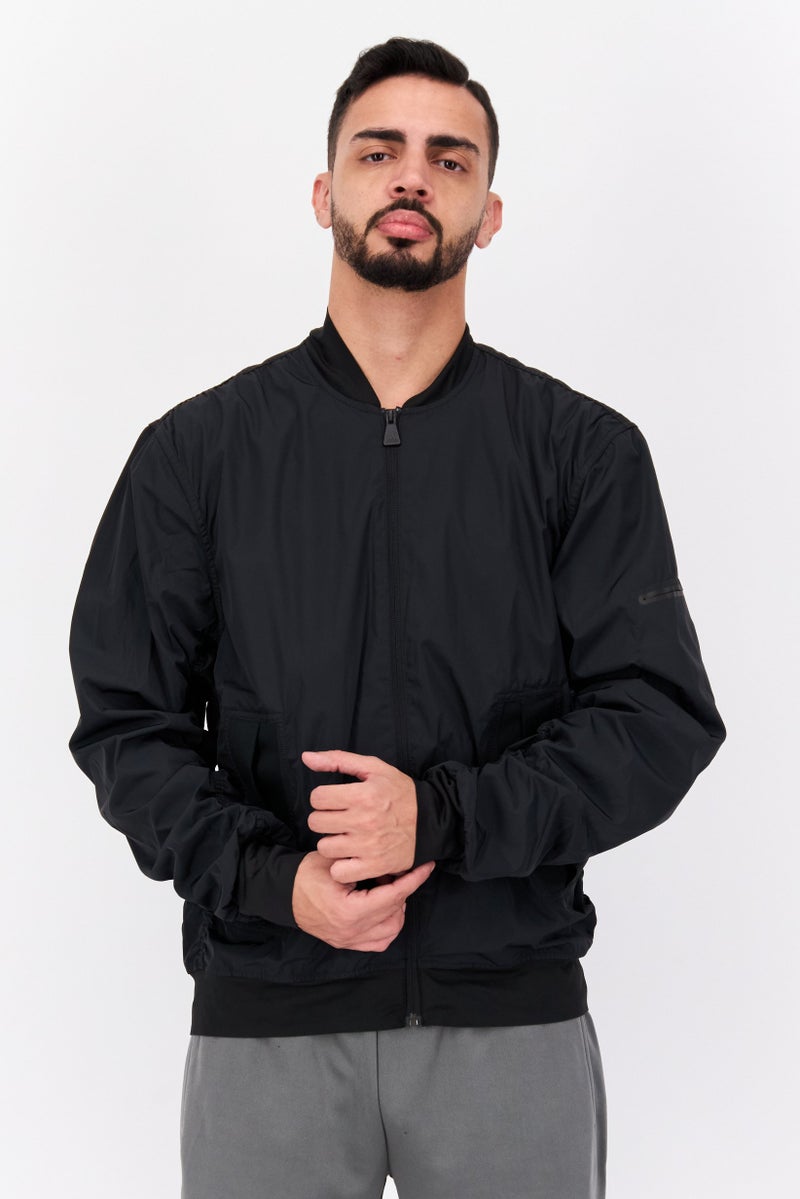 Adidas Men Sportswear Fit Plain Outdoor Windbreaker Jacket, Black - Image 1