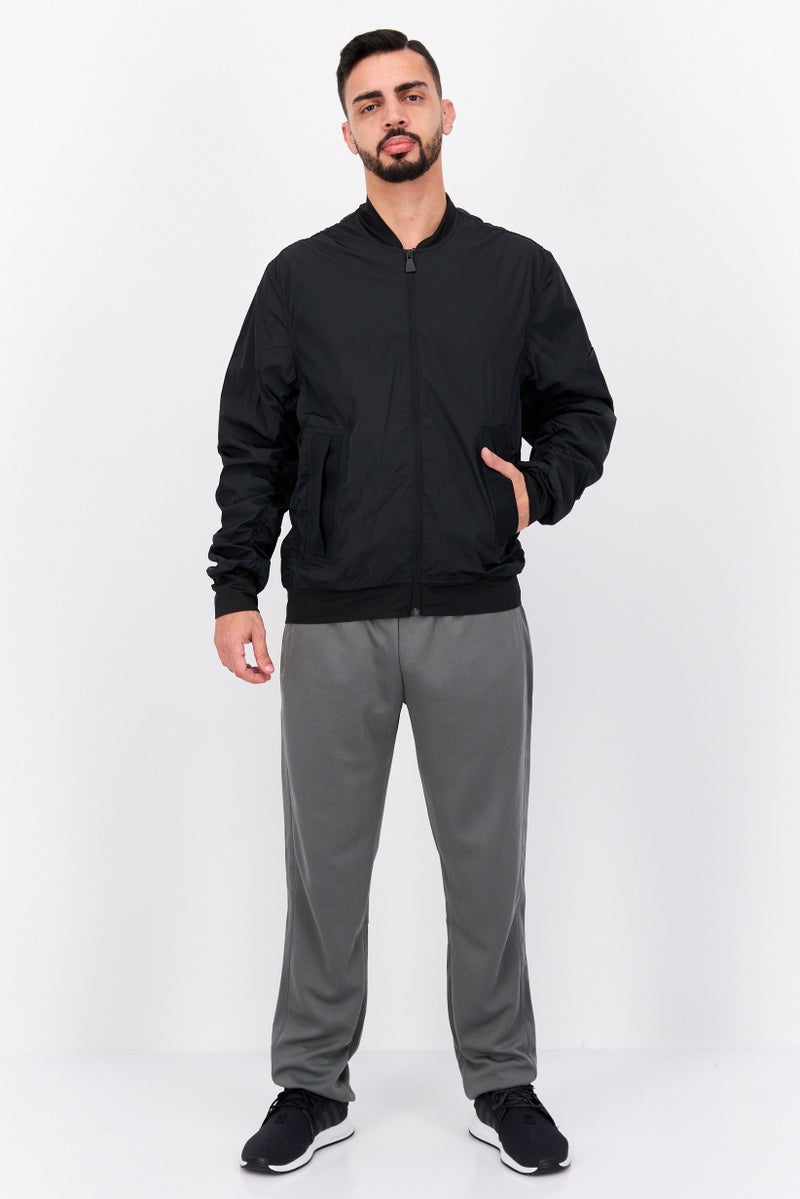 Adidas Men Sportswear Fit Plain Outdoor Windbreaker Jacket, Black - Image 3