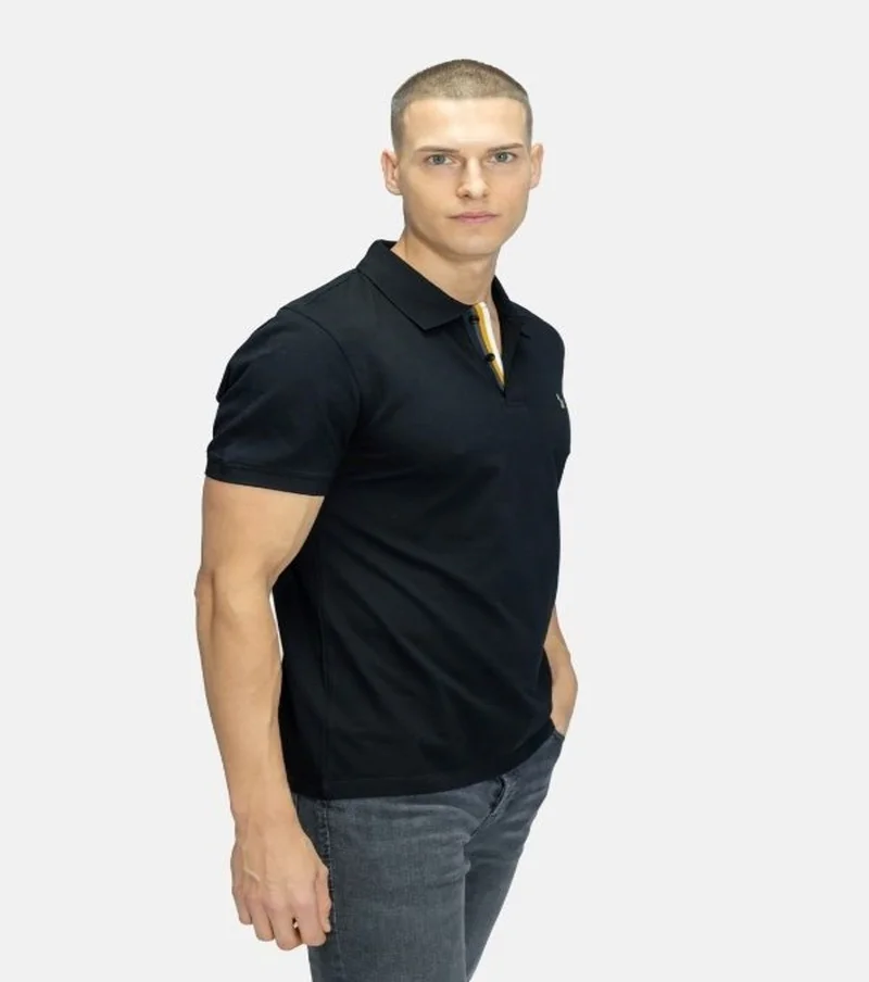 آزرز تيشيرت بولو مُعالج (مارسرايزد) بتفاصيل شريط الأزرار