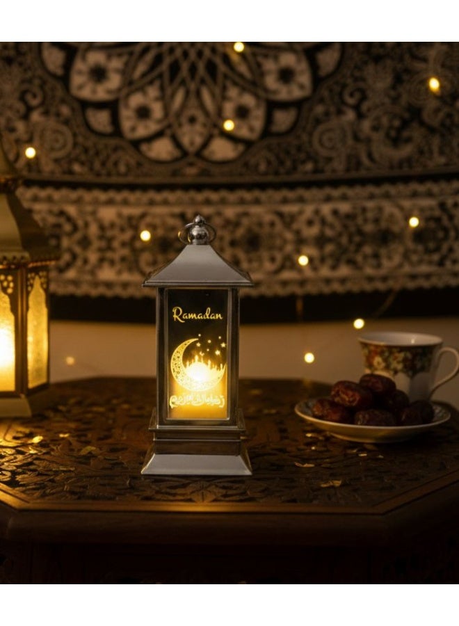 فانوس رمضان المضئ بعليقه  الفانوس  المزخرف ديكور فاخر للاحتفال مقاس 13*5 سم رصاص عدد 1 - Image 2