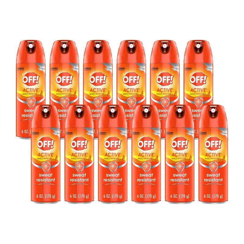 OFF! Active Insect Repellent  Sweat Resistant  Repells Mosquitoes  6 oz ( Pack of 12) - Image 1