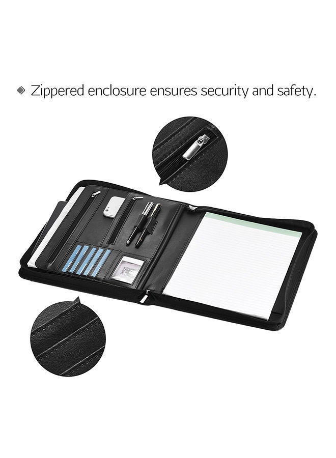 NIBEMINENT Leather Business Portfolio Folder Black  - Image 4