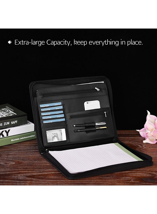 NIBEMINENT Leather Business Portfolio Folder Black  - Image 5