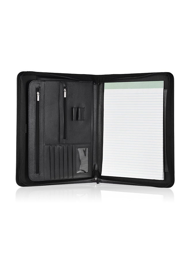 NIBEMINENT Leather Business Portfolio Folder Black  - Image 2