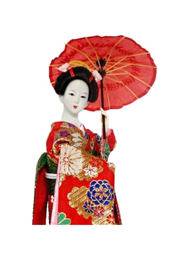 ماركة غير محددة 12 Japanese Geisha, Kimono Dolls, Oriental Doll Traditional Sculpture Ethnic Japanese Geisha Dolls, Girl Statue for Table, Red  - Image 5