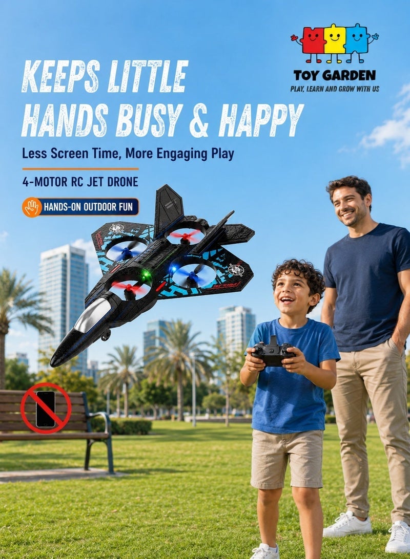 حديقة الألعاب طائرة RC Airplane 2.4 جيجا هرتز بجهاز تحكم عن بعد L0712 كوادكوبتر طائرة مقاتلة عائمة - لعبة طائرة RTF مع أضواء ملونة وشحن USB، مثالية للمبتدئين والأطفال والكبار - Image 2