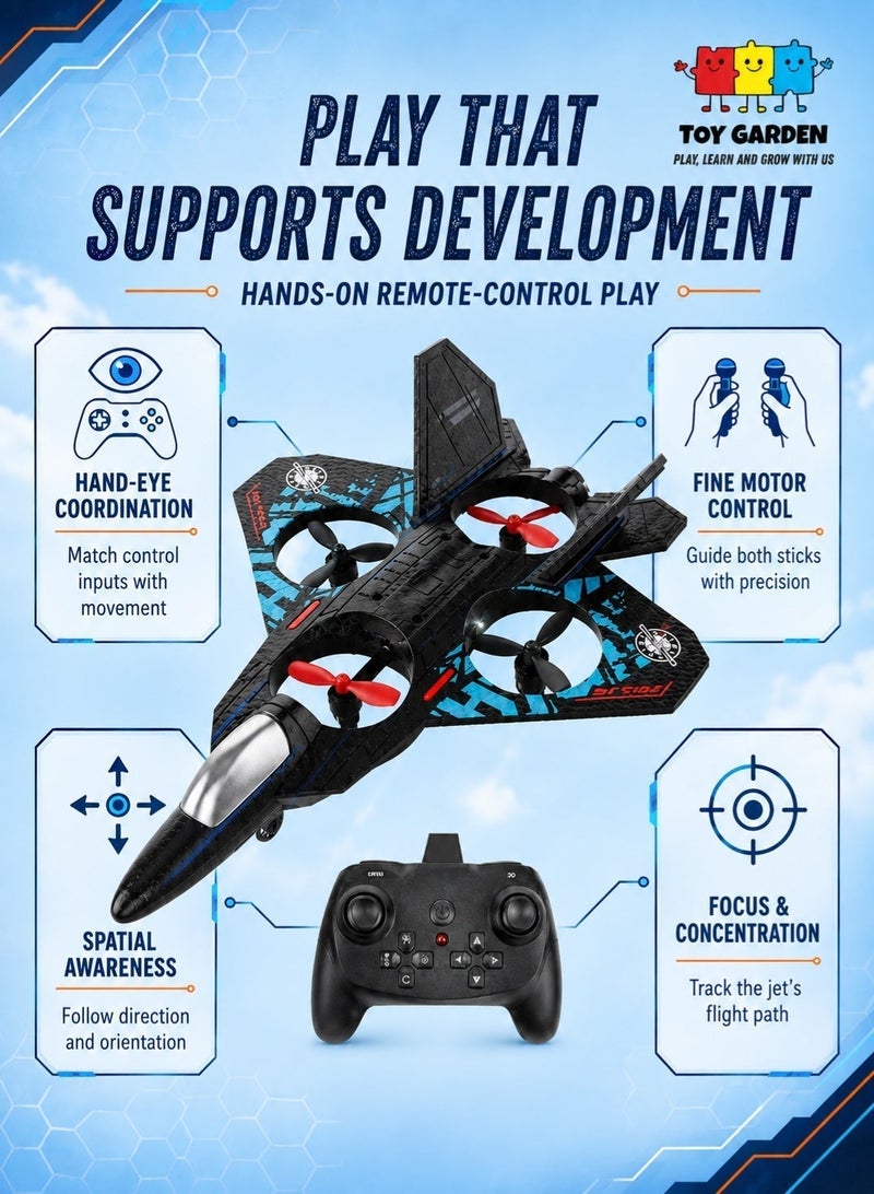 حديقة الألعاب طائرة RC Airplane 2.4 جيجا هرتز بجهاز تحكم عن بعد L0712 كوادكوبتر طائرة مقاتلة عائمة - لعبة طائرة RTF مع أضواء ملونة وشحن USB، مثالية للمبتدئين والأطفال والكبار - Image 3