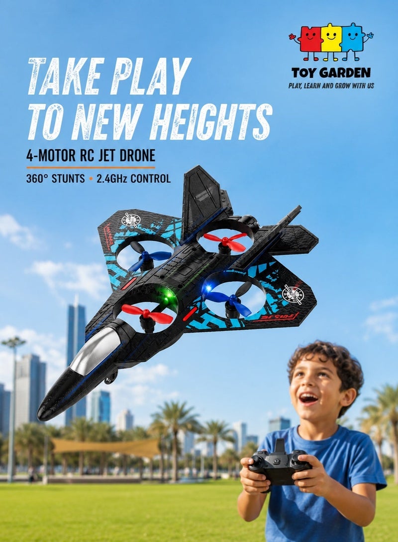 حديقة الألعاب طائرة RC Airplane 2.4 جيجا هرتز بجهاز تحكم عن بعد L0712 كوادكوبتر طائرة مقاتلة عائمة - لعبة طائرة RTF مع أضواء ملونة وشحن USB، مثالية للمبتدئين والأطفال والكبار - Image 1