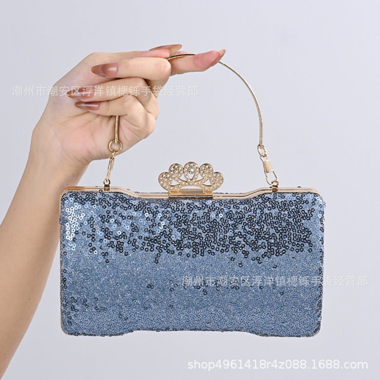 New Style Sequin Women'S Clutch Bridal Dress Evening Bag Single Shoulder Crossbody Handbag - Image 2
