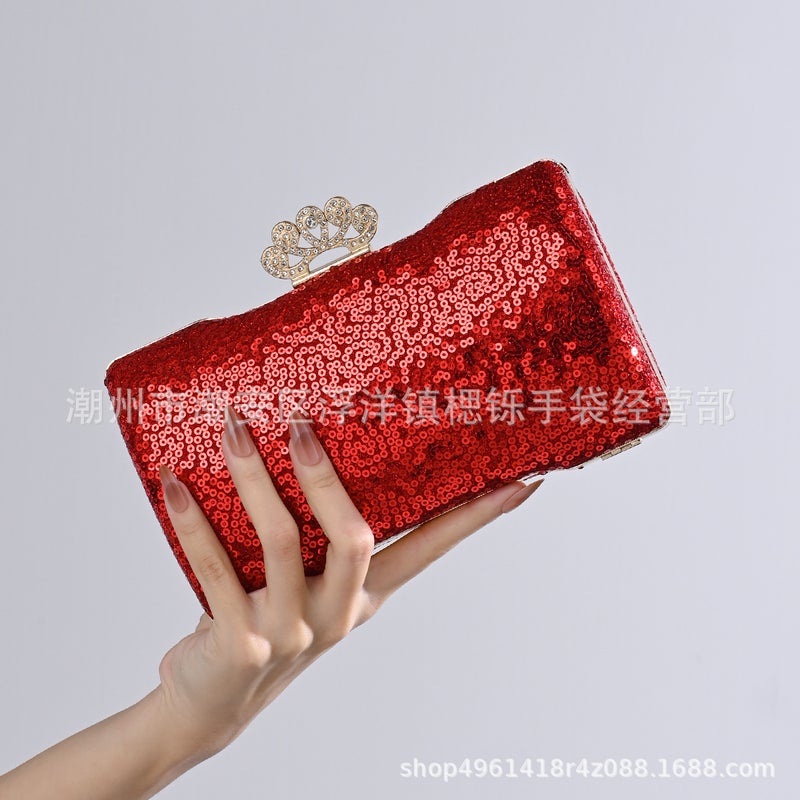 New Style Sequin Women'S Clutch Bridal Dress Evening Bag Single Shoulder Crossbody Handbag - Image 3