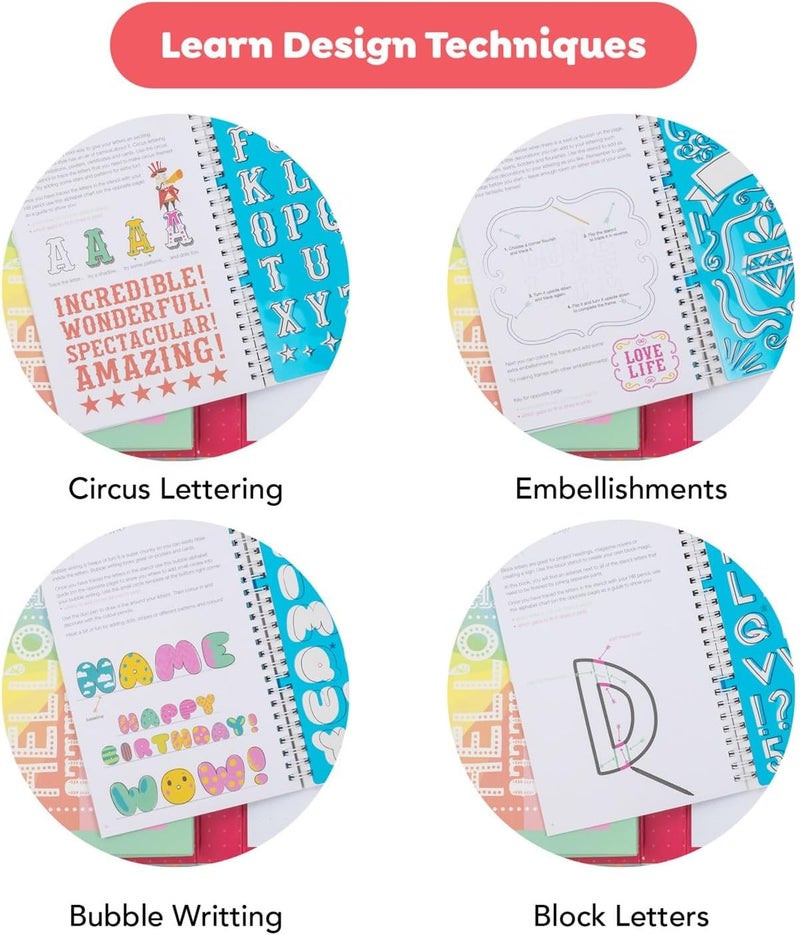 Tiger Tribe The Lovely Book of Lettering - Creative Art Craft Kit for Budding Graphic Designers, Multicolored - Image 5