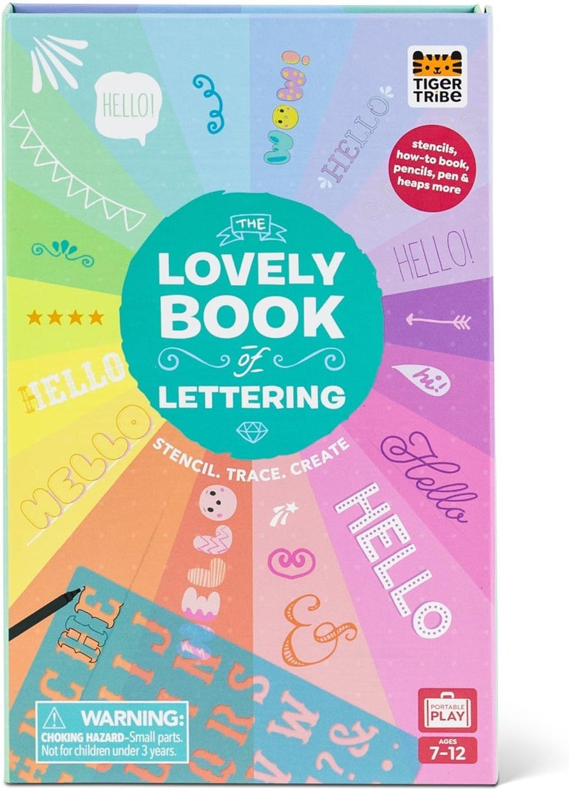 Tiger Tribe The Lovely Book of Lettering - Creative Art Craft Kit for Budding Graphic Designers, Multicolored - Image 1