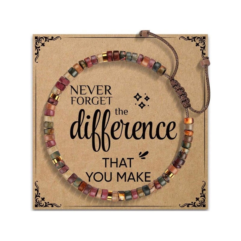 Inspirational Gift Bracelet, Women's Healing Natural Stone Bracelet - Wishing You A Speedy Recovery, Gift For Female Friends, Sisters, Girls - Life Is Difficult, But You Are Also Strong  Bracelet - Image 3