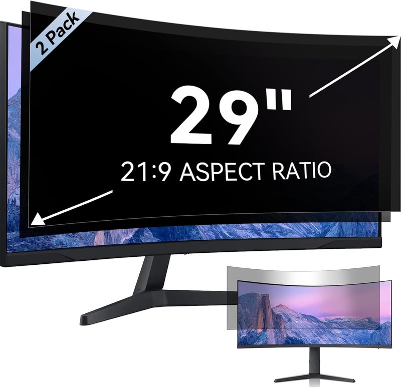 Mamol [2 Pack] 29 Inch Computer Privacy Screen for 21:9 Aspect Ratio Widescreen Monitor, Eye Protection Anti Glare Blue Light Computer Monitor Privacy Filter, Removable Anti-Scratch 29in Protector Film - Image 1