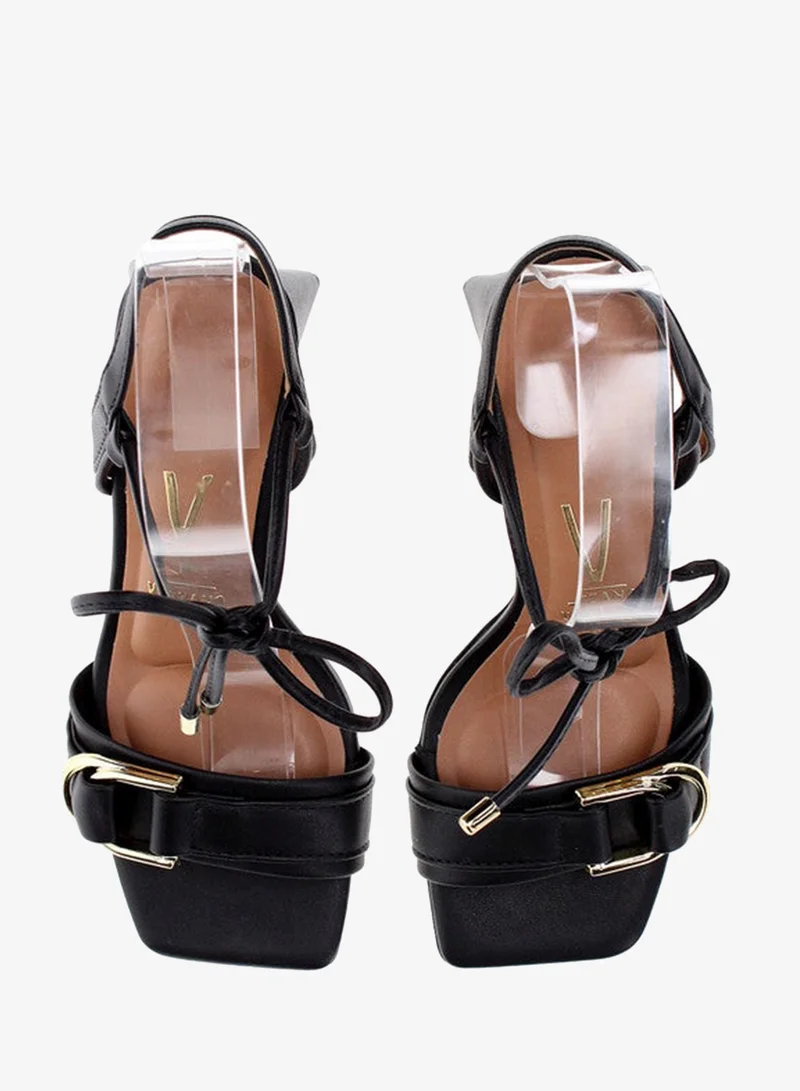 VIZZANO Black High Heels Sandals with Back Strap – Elegant sling Back Heels for Girls & Ladies for Women | Best Price UAE