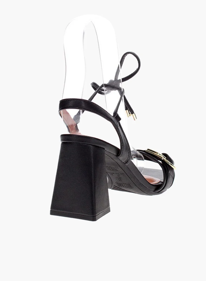 VIZZANO Black High Heels Sandals with Back Strap – Elegant sling Back Heels for Girls & Ladies for Women | Best Price UAE