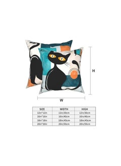 The Bros Black Cat Pillow Cover Mid Century Atomic Cat Cushion Covers Retro Pillows Halloween Throw Pillow Covers 16x16 for Modern Living Room Decor Set of 4  - Image 3