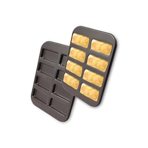 Gurlideo Mini Bread Pan Carbon Steel Cake Bread Mold Baking Pan Financier Baking Pan 8Cavity for Oven Baking Mini Bars Granola Bar CornbreadBlack
