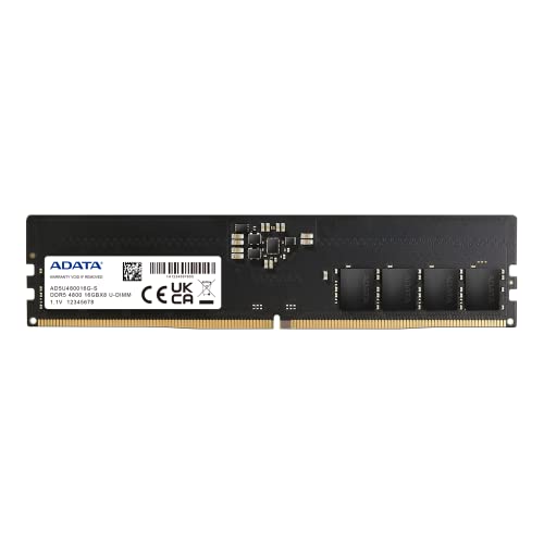 ADATA Premier 16GB 4800MHz U-DIMM DDR5 Desktop Memory, Single RAM Module, Supports Intel & AMD Latest CPU, Intel XMP & AMD Expo, Built in PMIC, On Die ECC, Low Voltage, More Bandwidth - AD5U480016G-S - Image 1