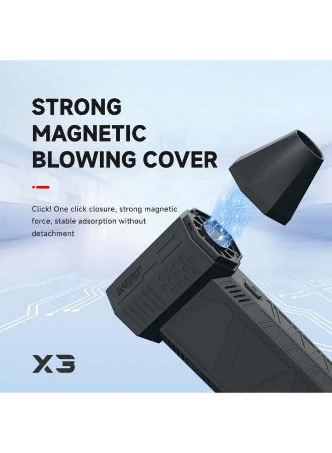 Jet Dry Mini Blower Super Turbo Fan – Portable Handheld Compressed Air Duster with LED Light – USB Rechargeable for Car, PC Cleaning & Inflatables. - Image 4