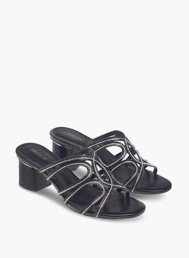 سيليست صنادل نسائية مزينة بكعب بلوك سهل الارتداء - Image 3