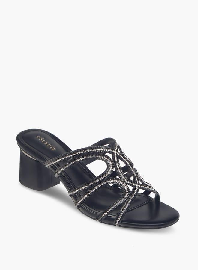 سيليست صنادل نسائية مزينة بكعب بلوك سهل الارتداء - Image 1
