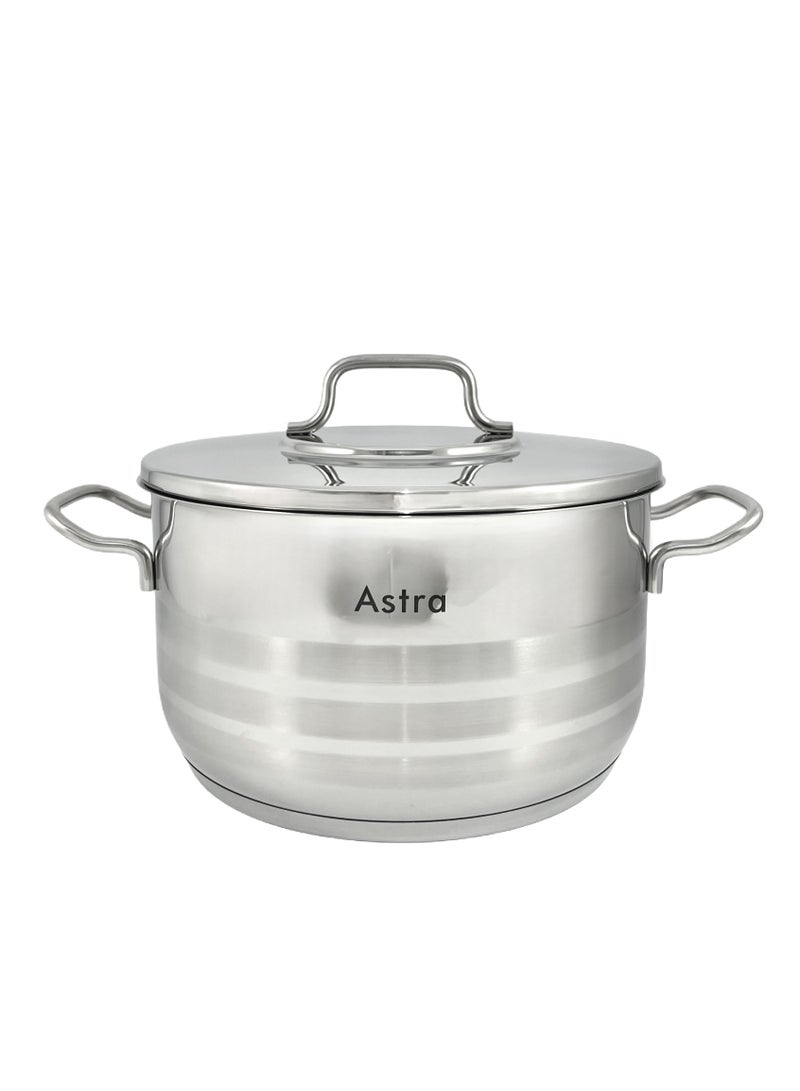 ASTRA Premium Stainless Steel Casserole 22x12 cm 4.6L – Versatile Cookware for Perfect Meals Every Time - Image 1