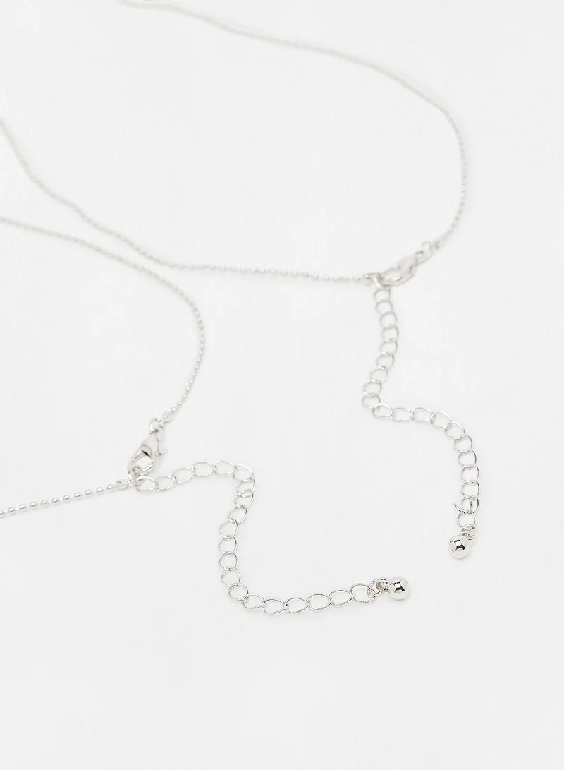 MANGO Girls Slogan Detail Necklace (Pack of 2)