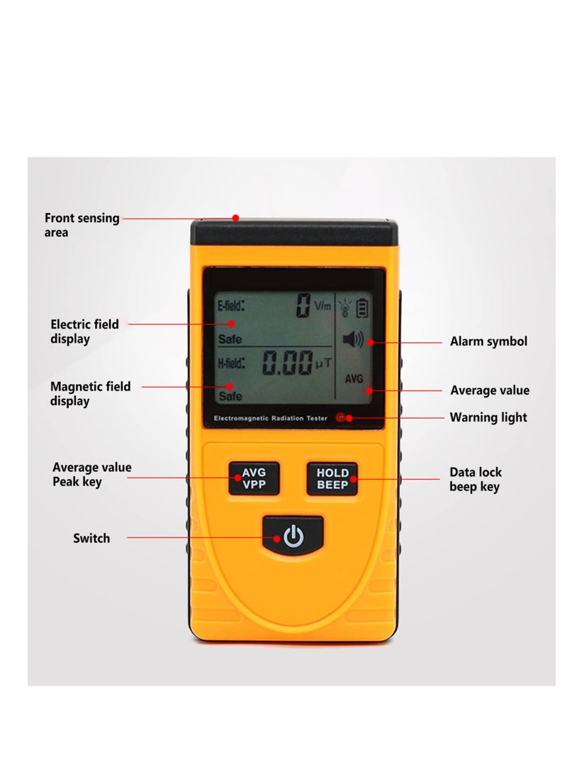 سيوسي Geiger Counter Radiation Detector, Handheld Digital Electromagnetic Field Radiation Detector with Sound and Light Alarm, Radiation Assessment, Compact Design, for Home Office Work Outdoors - Image 2