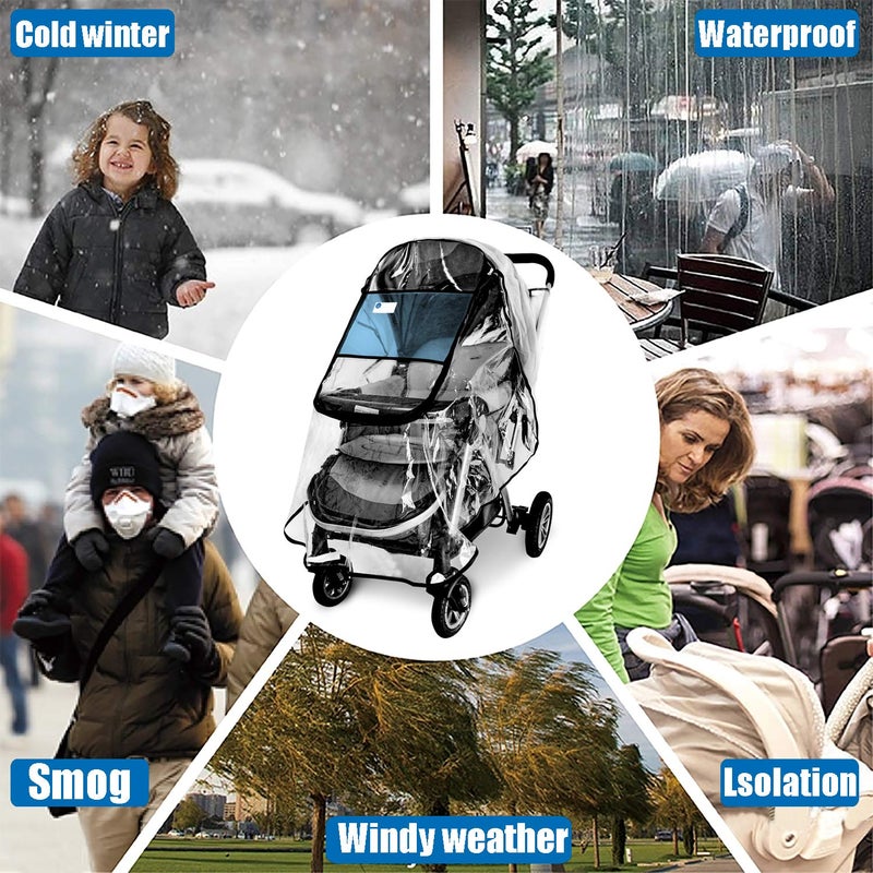 Vaxaape Stroller Rain Cover,Universal Stroller Accessory,Waterproof, Windproof Protection,Protect from Dust Snow,Baby Travel Weather Shield - Image 5