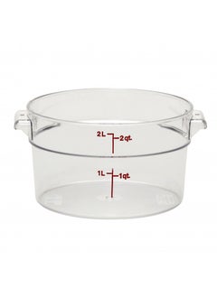 Cambro RFSCW2135 Camwear 2-Quart Round Food Storage Container, Polycarbonate, Clear, NSF, Pack of 12