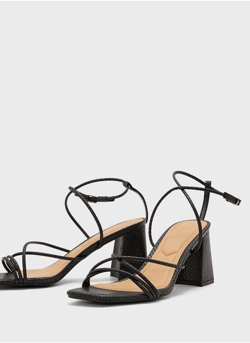 Truffle Flaire Block Heel Multi Strap Ankle Strap Block Heel Sandal  - Image 4