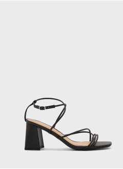 Flaire Block Heel Multi Strap Ankle Strap Block Heel Sandal