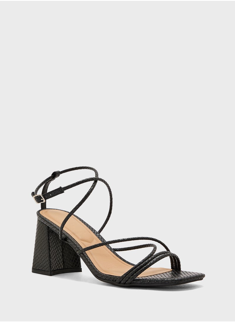 Truffle Flaire Block Heel Multi Strap Ankle Strap Block Heel Sandal  - Image 2