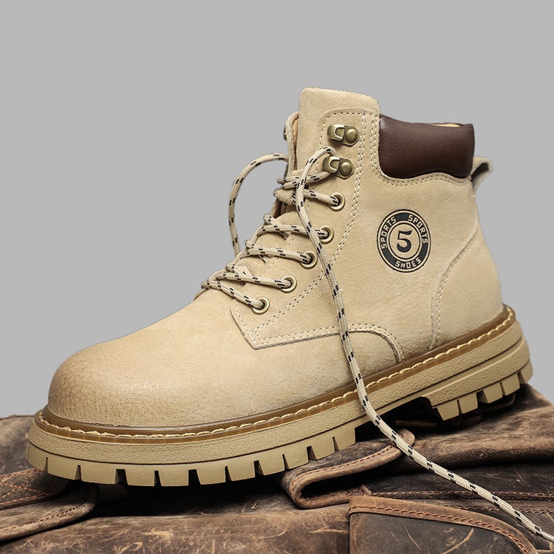 Martin Boots Couple Style Classic Popular Yellow Boots Women'S Genuine Leather High-Top Thick-Soled Height-Increasing Casual Versatile Men'S Boots - Image 3