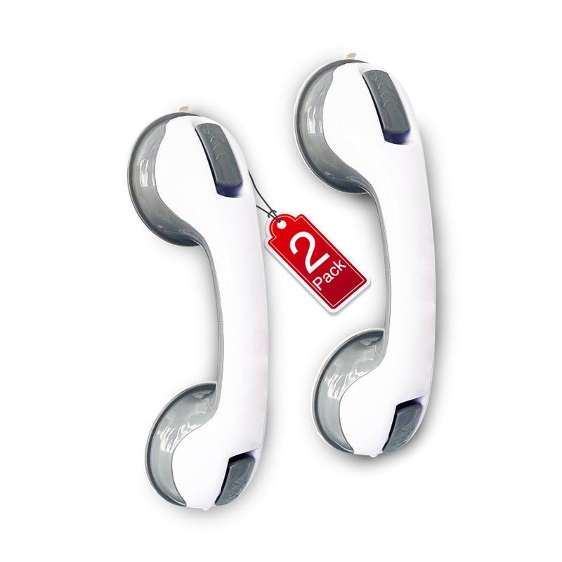 Inscool 2 Pack Grab Bars for Bathtubs & Showers - Strong Suction Shower Handle, Safety Grab Bars for Seniors & Handicap, Elderly Accessories - Image 1