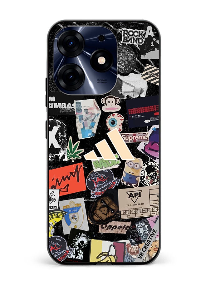 VR CREATIVE Protective Case Cover For Tecno Spark 10 Pro Adidas Stickers Design Multicolour - Image 1