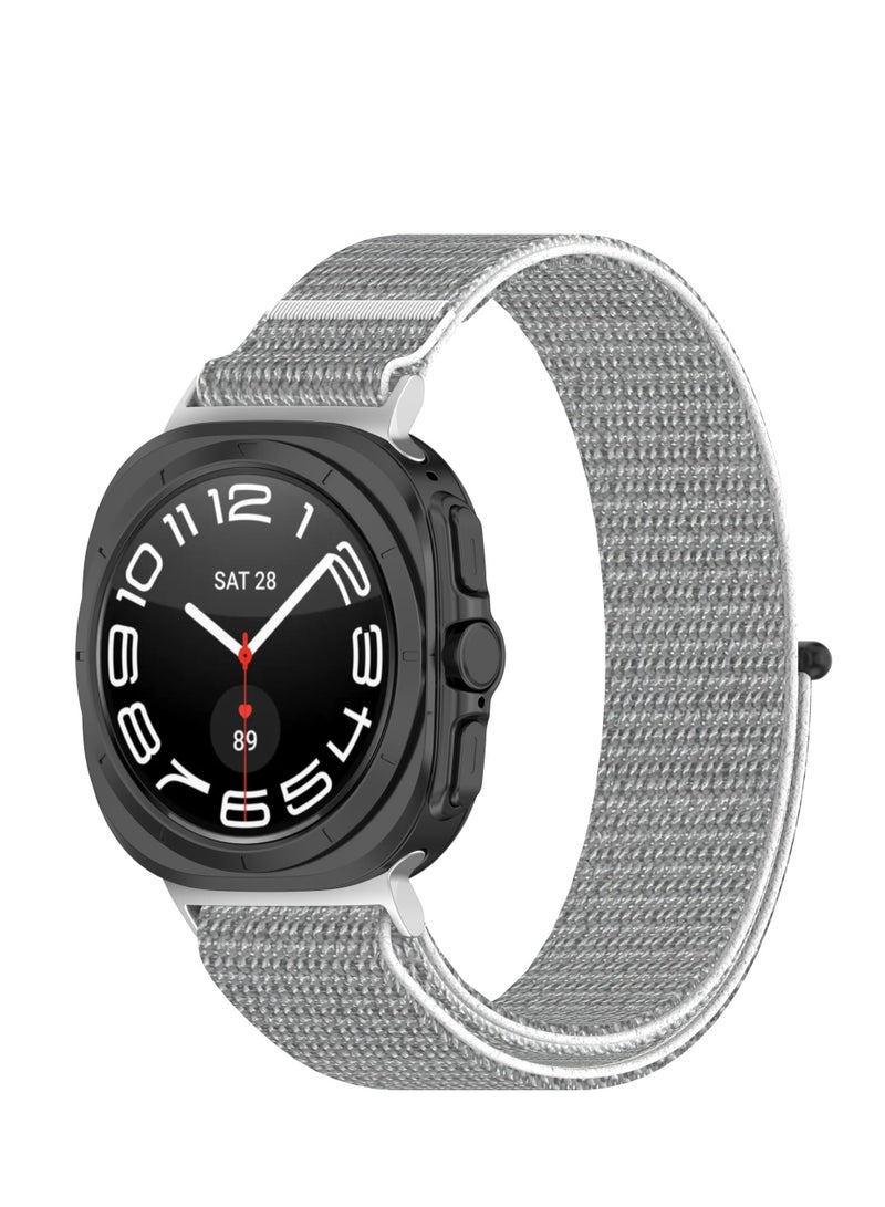 No Gap Nylon Strap Compatible with Samsung Galaxy Watch 7 Ultra Band Woven Nylon Sport Replacement Bands for Galaxy Watch 7 Ultra 47mm Women Men Wristband (Sea shell) - Image 1