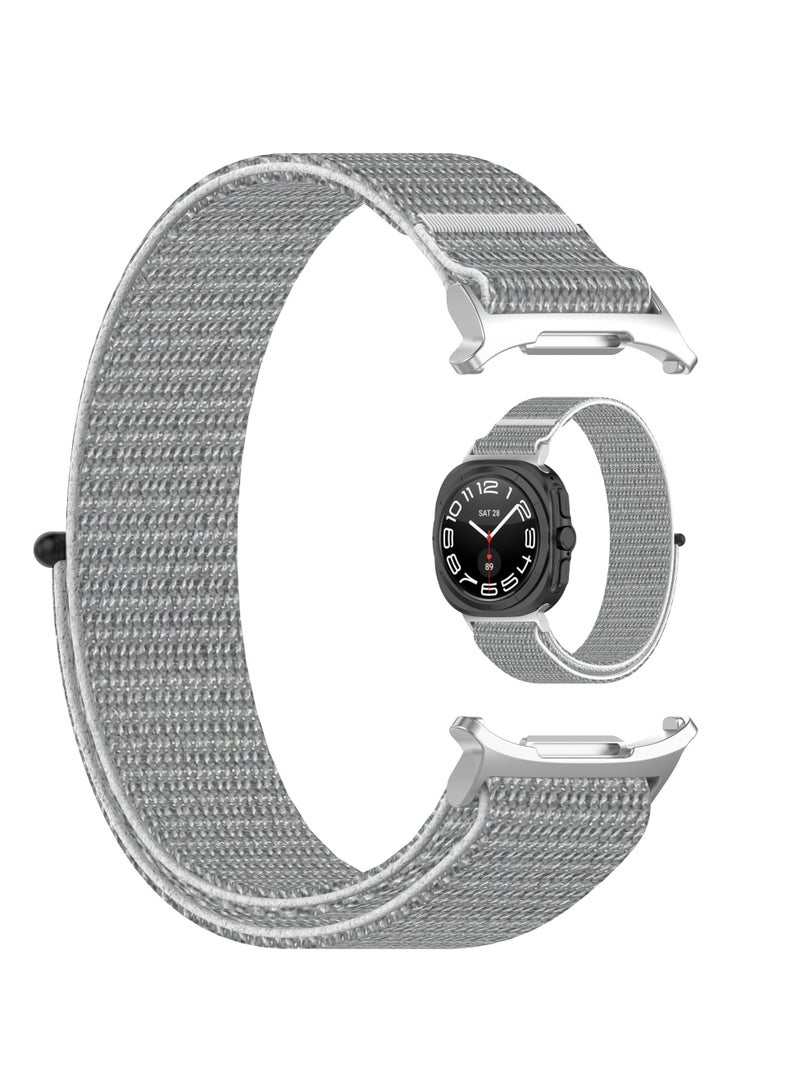 No Gap Nylon Strap Compatible with Samsung Galaxy Watch 7 Ultra Band Woven Nylon Sport Replacement Bands for Galaxy Watch 7 Ultra 47mm Women Men Wristband (Sea shell) - Image 5