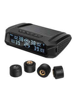 RECTO Tire Pressure Monitoring System, Wireless TPMS Tire Pressure Monitor System with Solar Charger, TPMS with 4 tire Pressure Sensors & 6 Alarm Modes(0-87 PSI)  - Image 1