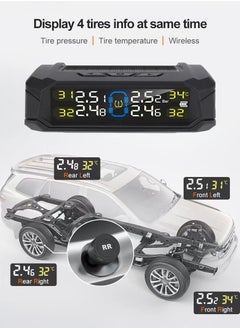 RECTO Tire Pressure Monitoring System, Wireless TPMS Tire Pressure Monitor System with Solar Charger, TPMS with 4 tire Pressure Sensors & 6 Alarm Modes(0-87 PSI)  - Image 4