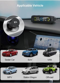 RECTO Tire Pressure Monitoring System, Wireless TPMS Tire Pressure Monitor System with Solar Charger, TPMS with 4 tire Pressure Sensors & 6 Alarm Modes(0-87 PSI)  - Image 5