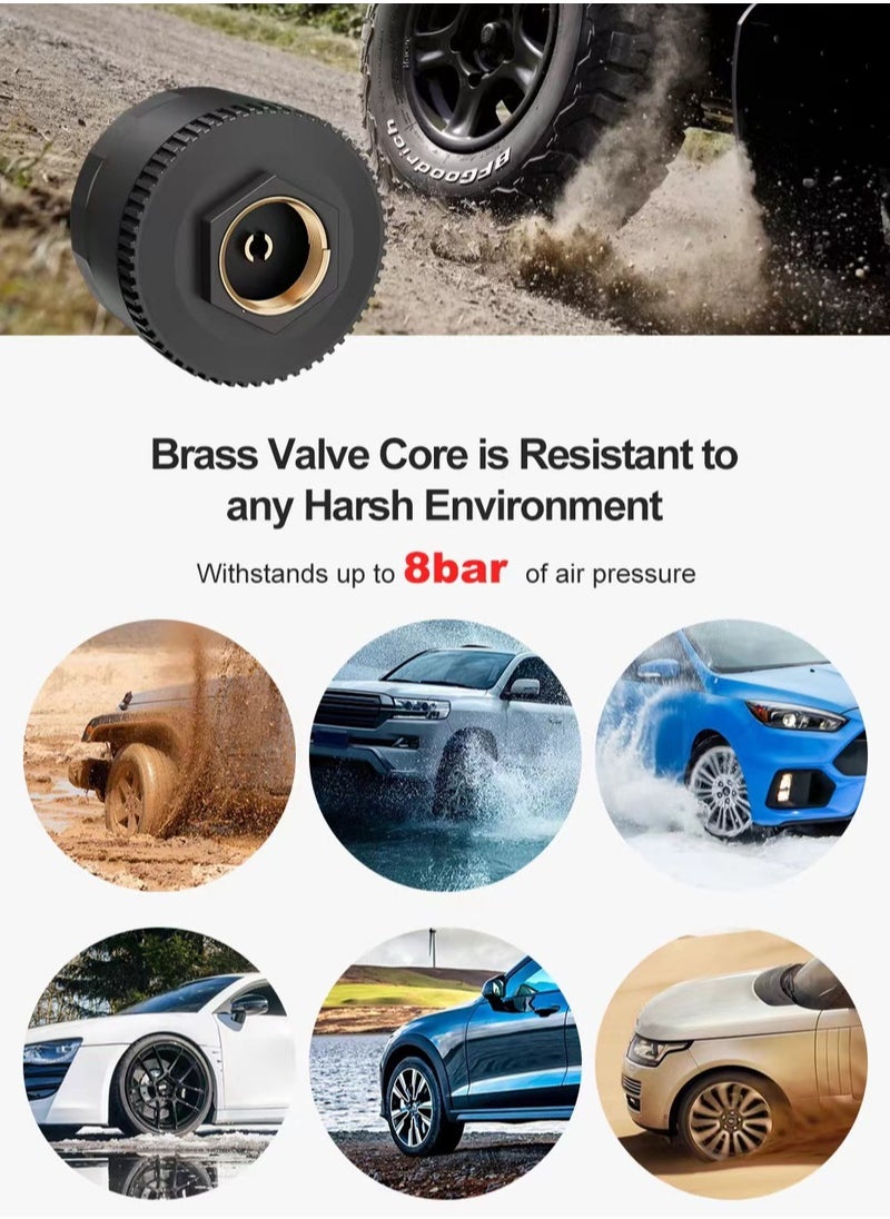 Tire Pressure Monitoring System, Wireless TPMS Tire Pressure Monitor System with Solar Charger, TPMS with 4 tire Pressure Sensors & 6 Alarm Modes(0-87 PSI)