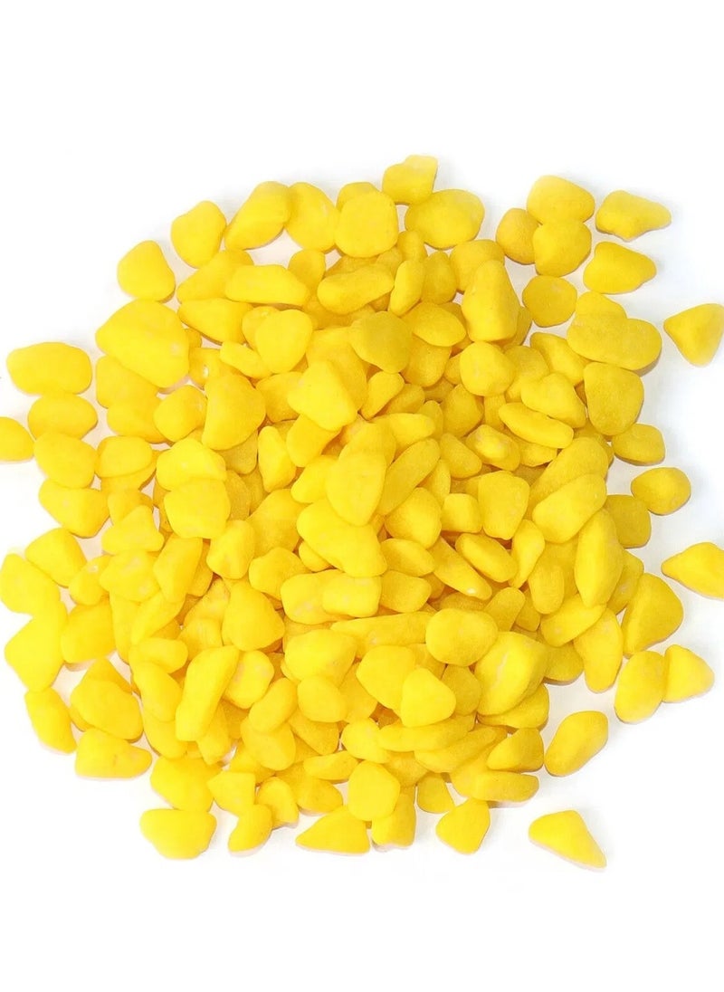 vsell24 2Kg Natural Polished Yellow Color Stones For Aquarium Fish Tank Flower Pot Lawn Decoration Turtle Tank  - Image 1