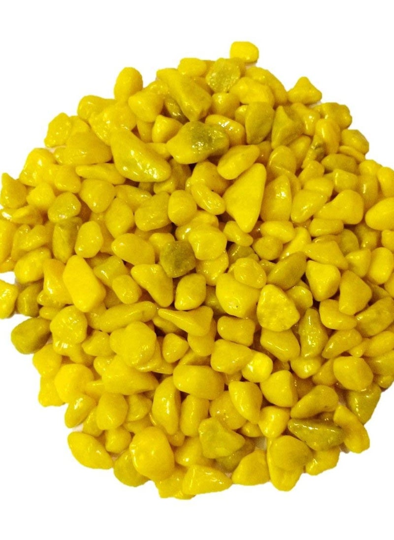 vsell24 2Kg Natural Polished Yellow Color Stones For Aquarium Fish Tank Flower Pot Lawn Decoration Turtle Tank  - Image 2