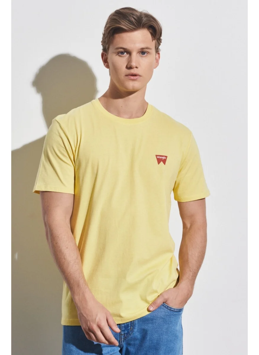 رانجلر Men's Yellow Crew Neck T-Shirt