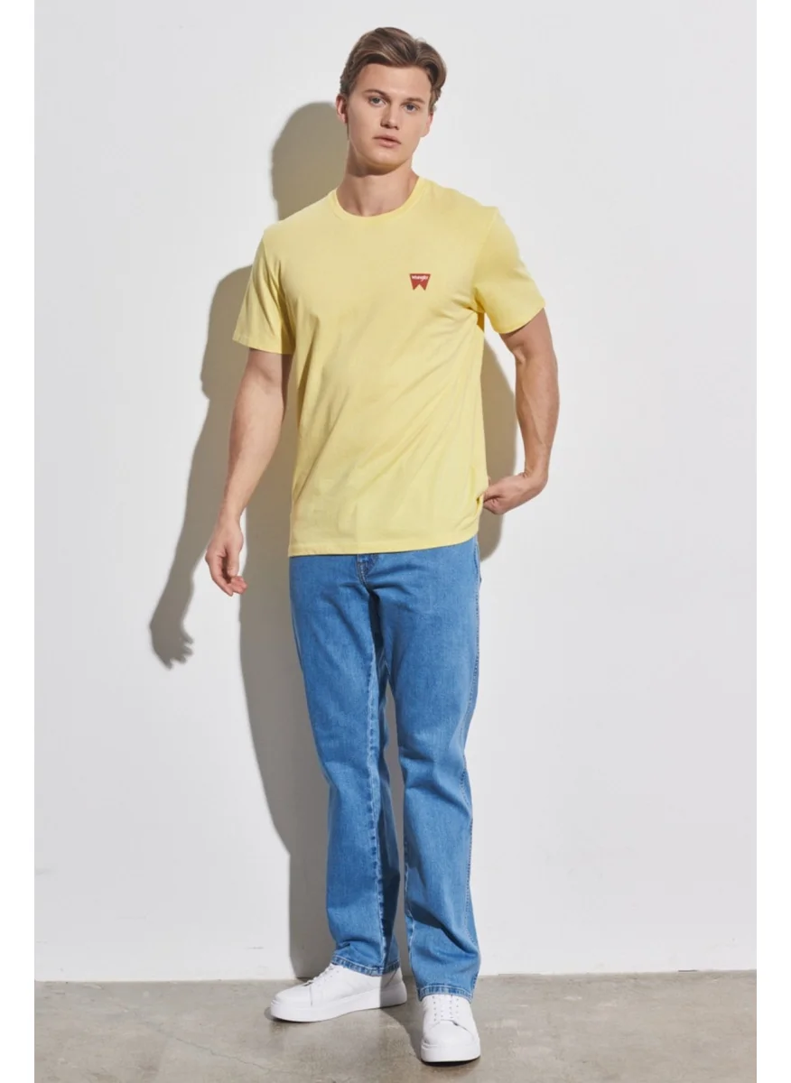 رانجلر Men's Yellow Crew Neck T-Shirt