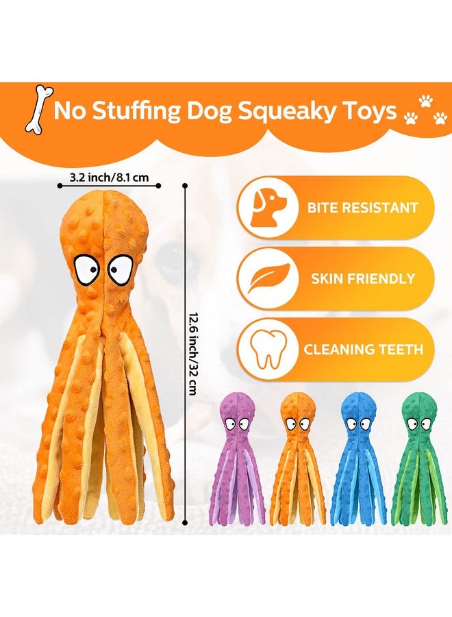 Vinsot 6 Pack Dog Squeaky Toys Octopus No Stuffing Crinkle Plush Dog Toys Durable Interactive Cute Chew Toys For Puppy (Colorful) - Image 2
